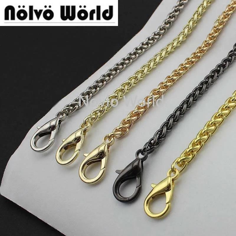 1-5-10 pieces,5mm wide bushy wheat chains, total 60-130cm2 lobster clasp for replace purse small chain strap
